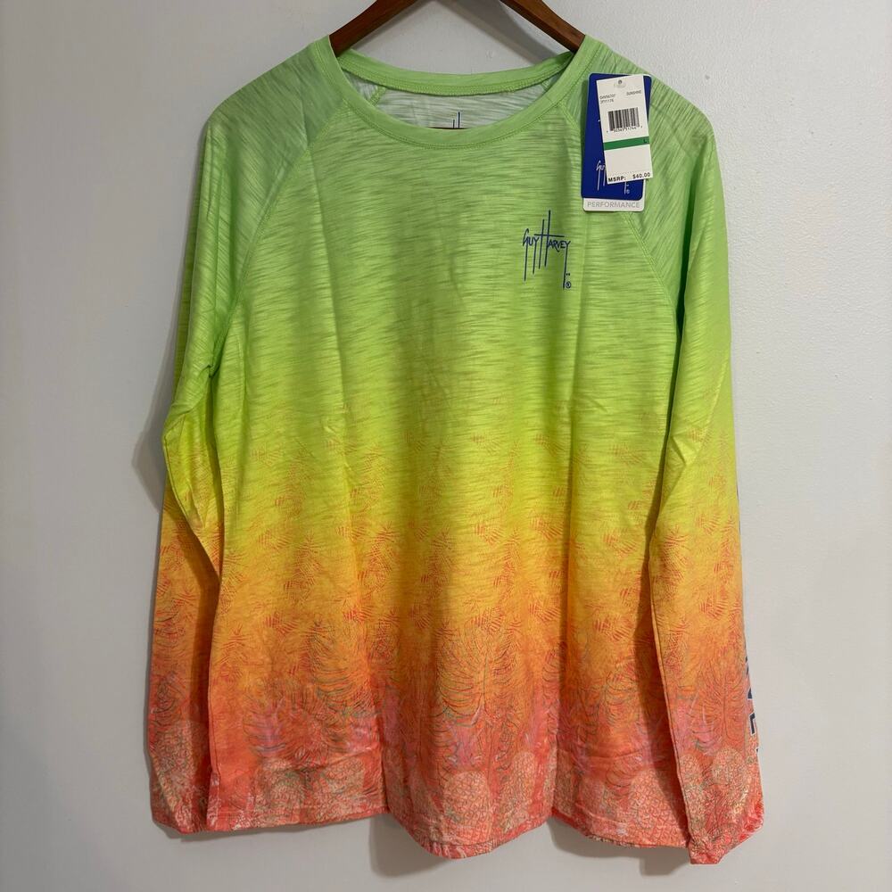 NWT Guy Harvey Women's Large Longsleeve Wild at Heart UV Boating Shirt MSRP $40